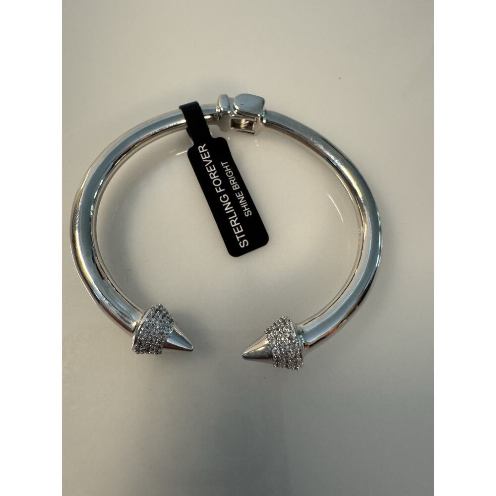 Sterling Silver Crystal Titan Cuff Bracelet